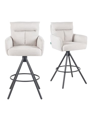 DUBI Möbel 2er-Set: Barhocker Lio in Creme - (B)54 x (H)103 x  (T)57 cm