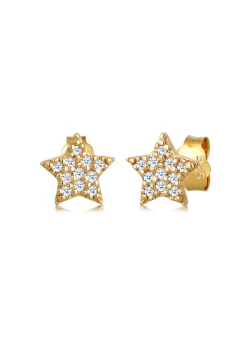 Elli DIAMONDS  Ohrringe 585 Gelbgold Stern, Sterne in Weiß