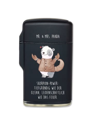 Mr. & Mrs. Panda Feuerzeug Skorpion Astrologie mit Spruch in Schwarz