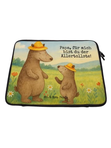 Mr. & Mrs. Panda Laptoptasche Bären mit Hut Design mit Spruch in Weiß