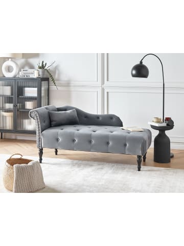 Beliani Chaiselongue IVRY in Grau/Schwarz - (W) 152 x (H) 72 x (L) 62 cm