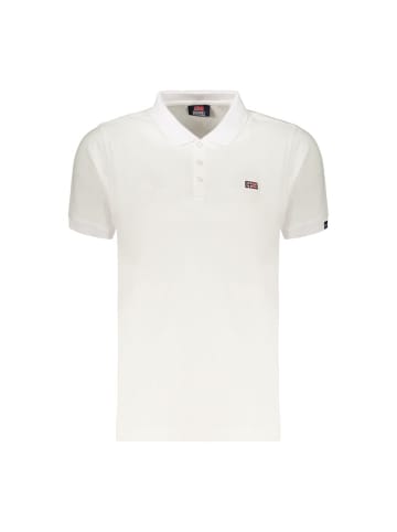 NORWAY 1963 Weiß Blau Baumwolle Damen Polo Hemd