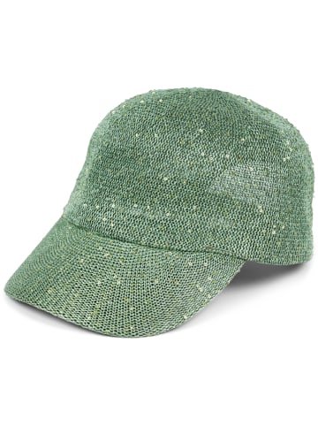 styleBREAKER Baseball Cap mit Pailletten in Matcha Grün