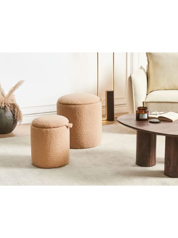 Beliani 2er-Set Pouf BEREA in Braun