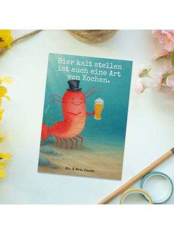 Mr. & Mrs. Panda Ansichtskarte Hummer Weizen Design mit Spruch in Weiß