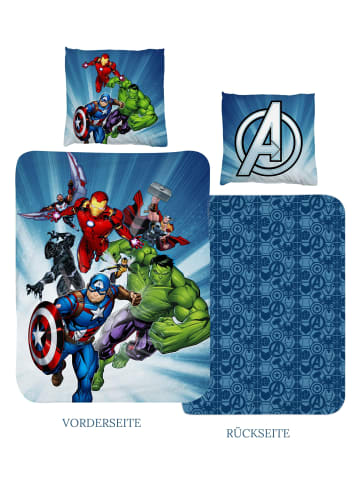 MARVEL COMICS Jungen Bettwäsche-Set "Marvel's Avengers" in Blau