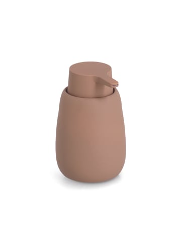 Zeller Seifenspender aus Keramik BRASS TONE, 360 ml in Mocca, Ø 8,8 x 13,7 cm