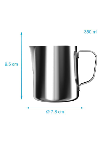 Intirilife Milchkännchen Barista Krug in Silber