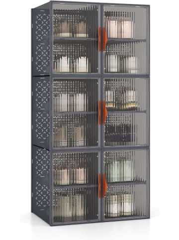 COSTWAY 12er Set Schuhboxen in Grau