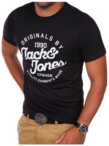 Jack & Jones T-Shirt - JJJORMIXTEE mit Print O-Neck in Schwarz-Weiß