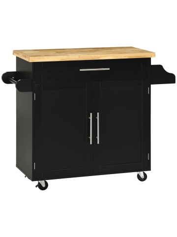 HOMCOM Küchenwagen-109L x 40B x 89H cm-Schwarz