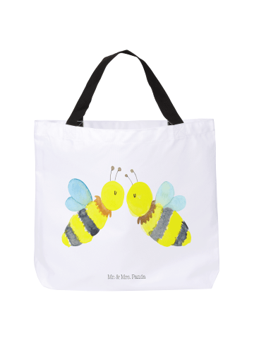 Mr. & Mrs. Panda Reisetasche Biene Liebe ohne Spruch in Weiß