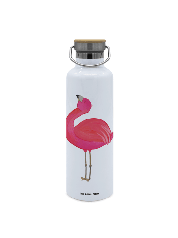 Mr. & Mrs. Panda Thermoflasche Flamingo Stolz ohne Spruch in Weiß