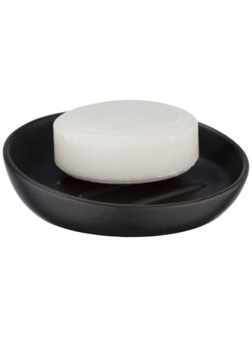 Wenko Seifenschale aus Keramik BADI in Schwarz, (B) 11,5 x (H) 3 x (L) 11,5 cm