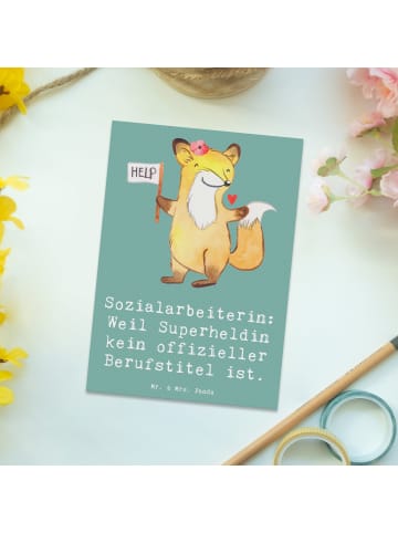 Mr. & Mrs. Panda Wanddeko Sozialarbeiterin Heldin mit Spruch in Meeresbrise