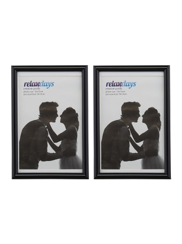 relaxdays 2x Bilderrahmen in Schwarz - 10 x 15 cm