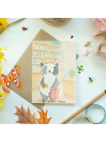 Mr. & Mrs. Panda babykarte Panda Shopping Design ohne Spruch in Weiß