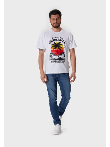 OLDSKULL T-Shirt Wrldvibe Palmtee in White