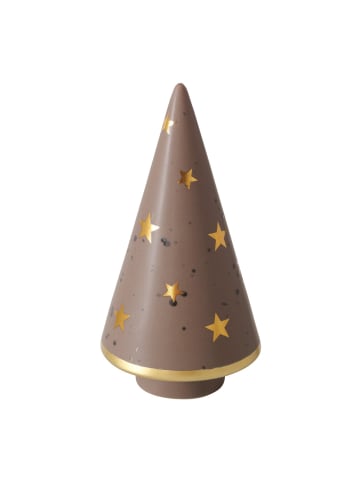 Boltze Weihnachtsbaumfigur aus Naturstein LAMORA in Braun, (B) 9 x (H) 16 x (L) 9 cm