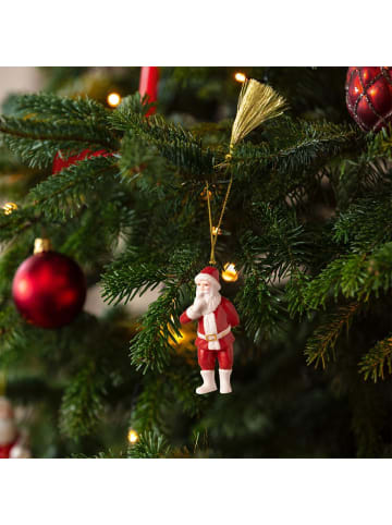 Villeroy & Boch 6er Set Ornamente Santa 2026 Christmas Classics in Weiß-Gold 4,3 x 5,7 x 11,1 cm