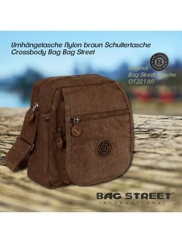 Bag Street Umhängetasche Nylon braun ca. 20cm