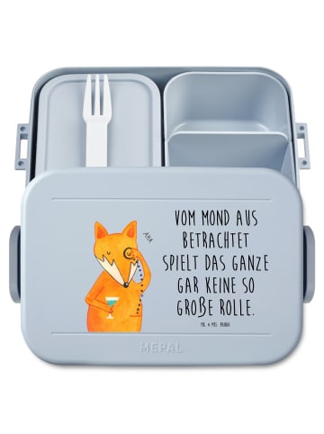 Mr. & Mrs. Panda Brotbox Fuchs Lord Motiv mit Spruch in Blau Pastell
