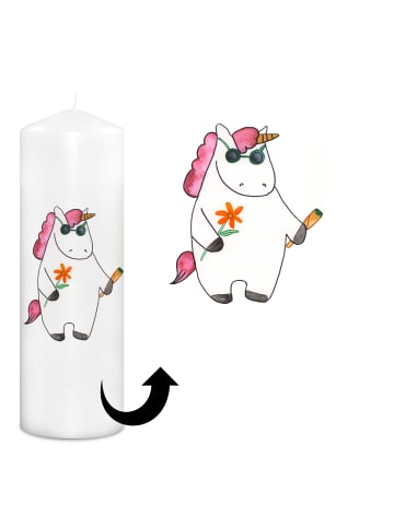 Mr. & Mrs. Panda Kerze Einhorn Woodstock ohne Spruch in Weiß
