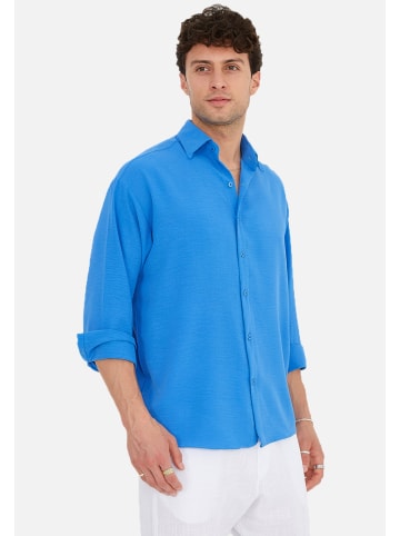 COFI 1453 Hemd Oversize Fit Basic Herren in Blau