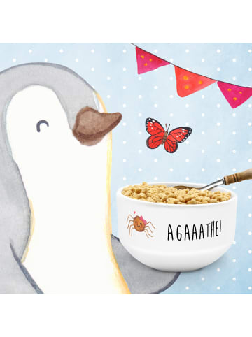 Mr. & Mrs. Panda schale Spinne Agathe Freude mit Spruch in Weiß