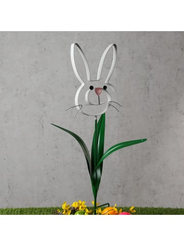 MARELIDA Hase BUNNY Osterhase Beetstecker Gartendeko H: 61,5cm in grau