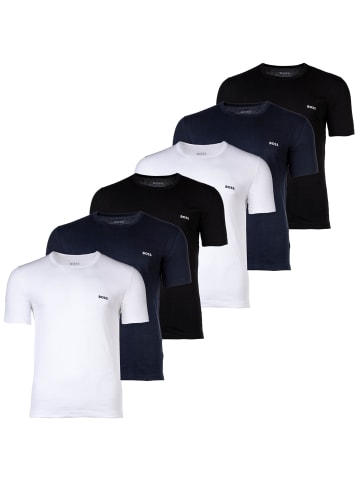 BOSS T-Shirt 6er Pack in Schwarz/Blau/Weiß