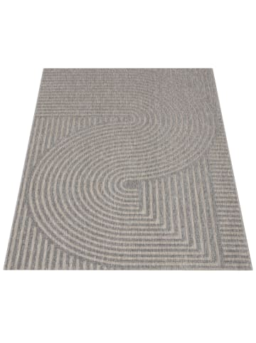 KADIMA DESIGN Outdoor Teppich Unifarben Spiral Balkon, Terrasse schmutzabweisend in Grau
