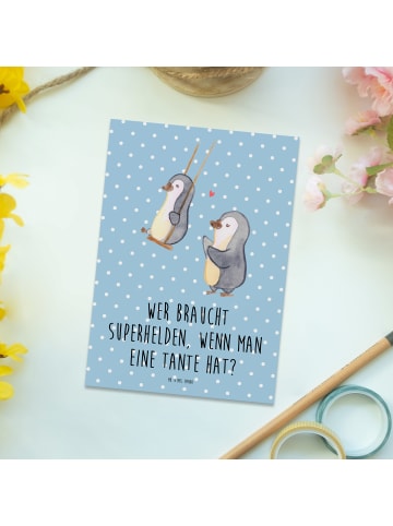 Mr. & Mrs. Panda Wanddeko Lieblings-Tante mit Spruch in Blau Pastell