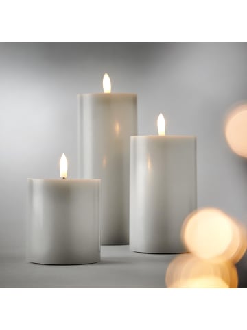 Butlers LED-Kerzen NORDIC LIGHT 3er-Set in Grau