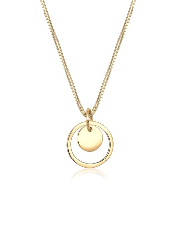 Elli Halskette 925 Sterling Silber Geo, Kreis in Gold