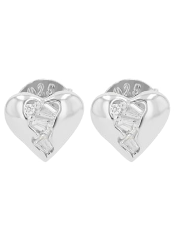 Adeliás Damen Ohrringe – Ohrstecker aus 925 Silber mit Zirkonia in silber