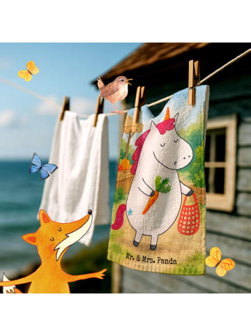 Mr. & Mrs. Panda Kinderhandtuch Einhorn Vegan Design ohne Spruch in Weiß