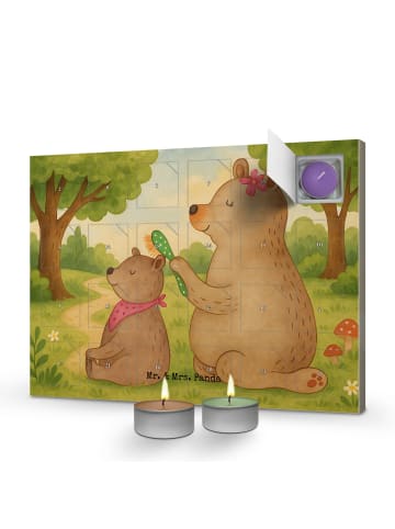 Mr. & Mrs. Panda Kerzen Adventskalender Bär Kind Design ohne Spruch in Weiß