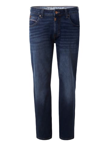 Timezone Regular Fit Jeans Used-Look Reißverschluss in Blau