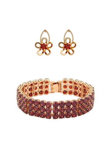 faina Women Jewelry Set in rose gold red