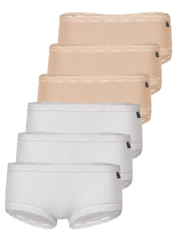 Like It 6er Pack Panty in nude-weiss