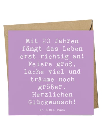 Mr. & Mrs. Panda Einladungskarte Spruch 20. Geburtstag mit Spruch in Lavendeltraum