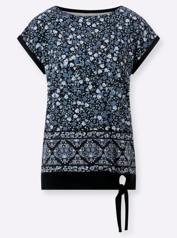 WITT WEIDEN Shirt in jeansblau-schwarz-bedruckt