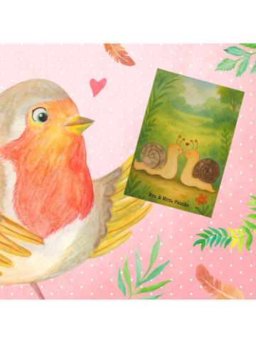 Mr. & Mrs. Panda Glückwunschkarte Schnecken Liebe Design ohne Sp... in Weiß