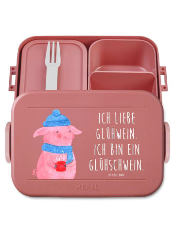 Mr. & Mrs. Panda Lunchbox Schwein Glühwein Motiv mit Spruch in Rot Pastell