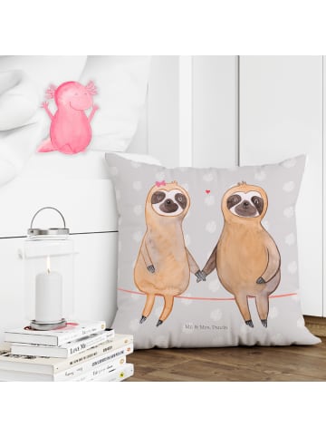 Mr. & Mrs. Panda kuschelkissen 40x40 Faultier Pärchen ohne Spruch in Grau Pastell