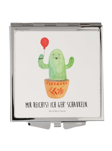 Mr. & Mrs. Panda Kosmetikspiegel Kaktus Luftballon mit Spruch in Weiß