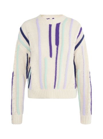 IZIA Damen Pullover in Wollweiss Mehrfarbig