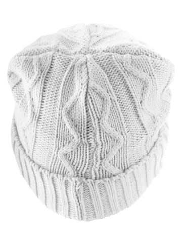 MSTRDS MSTRDS Unisex Beanie Cable Flap in white