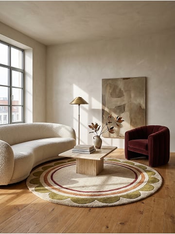 KADIMA DESIGN Teppich Wolle für Fußbodenheizung WENSUM modern Wohnzimmer in Beige-Multicolor